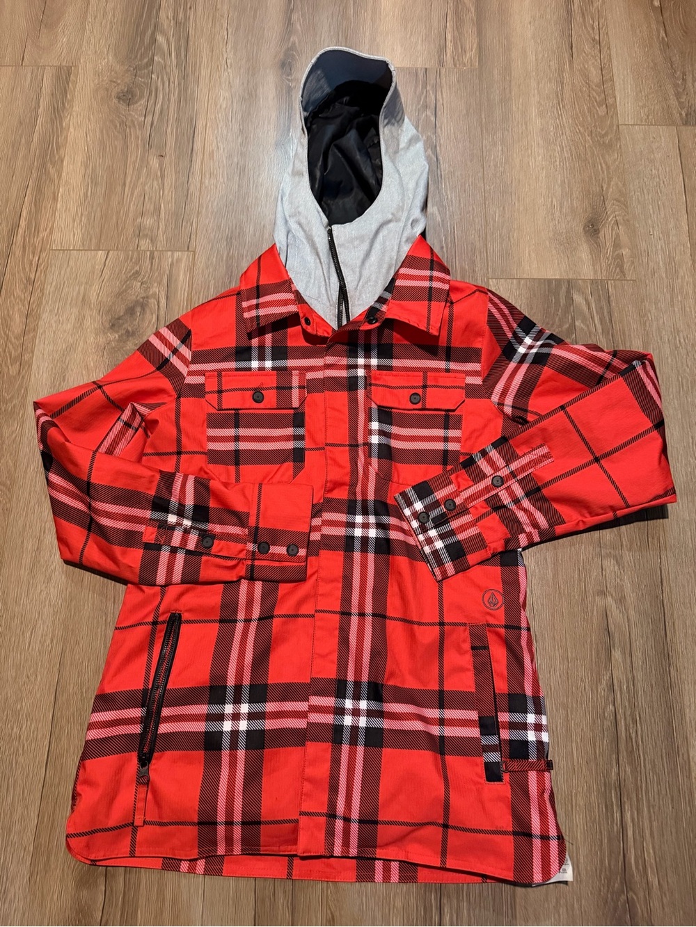 Volcom King 2L Shell Jacket Ski Snow Snowboard Winter NEW Zumiez Red Plaid Men’s